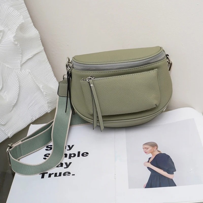 กระเป๋าสะพายข้างหนังวัวแท้ Saddle Bag ดีไซน์แฟชั่น พร้อมลุยทุกวัน! - Image 2