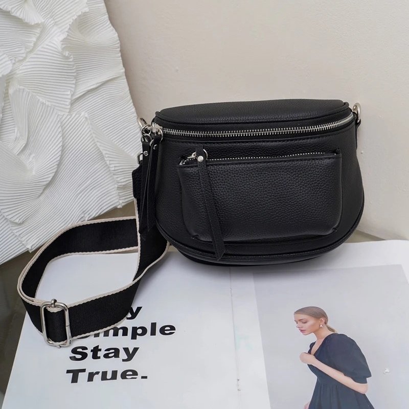 กระเป๋าสะพายข้างหนังวัวแท้ Saddle Bag ดีไซน์แฟชั่น พร้อมลุยทุกวัน! - Image 4