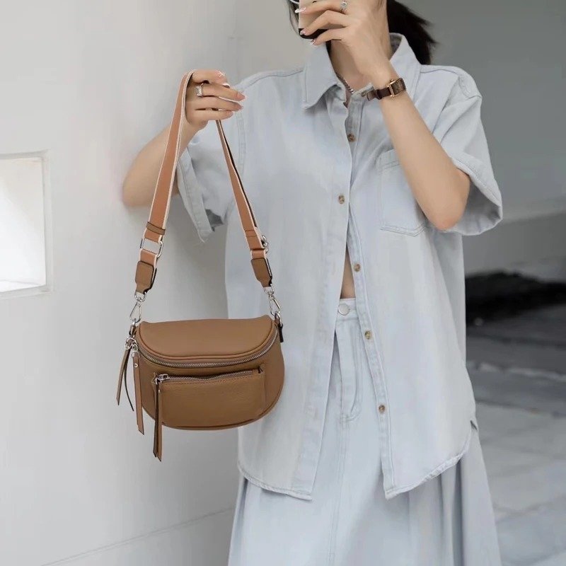กระเป๋าสะพายข้างหนังวัวแท้ Saddle Bag ดีไซน์แฟชั่น พร้อมลุยทุกวัน! - Image 13