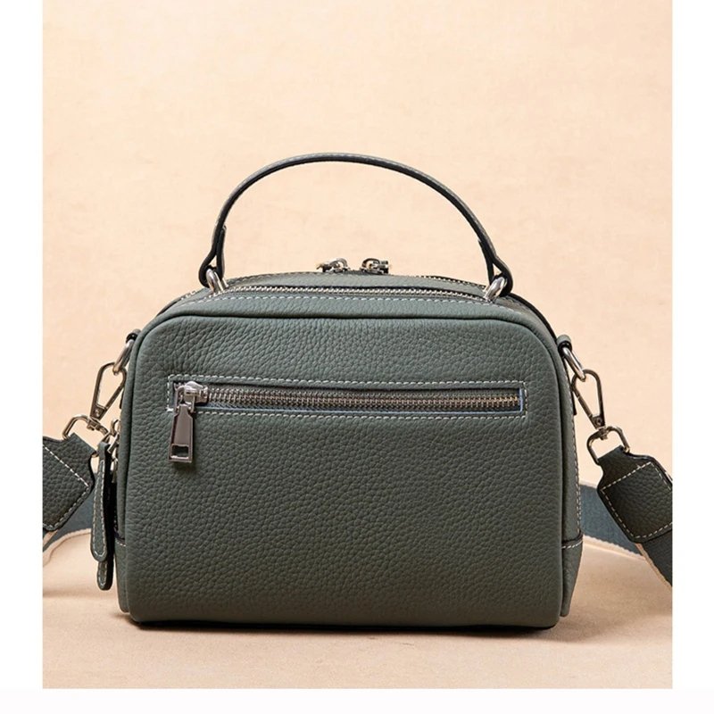 กระเป๋าหนังวัวแท้ TOGO ดีไซน์ Shell สวยหรู พร้อม 2 สายสะพาย! - Image 2