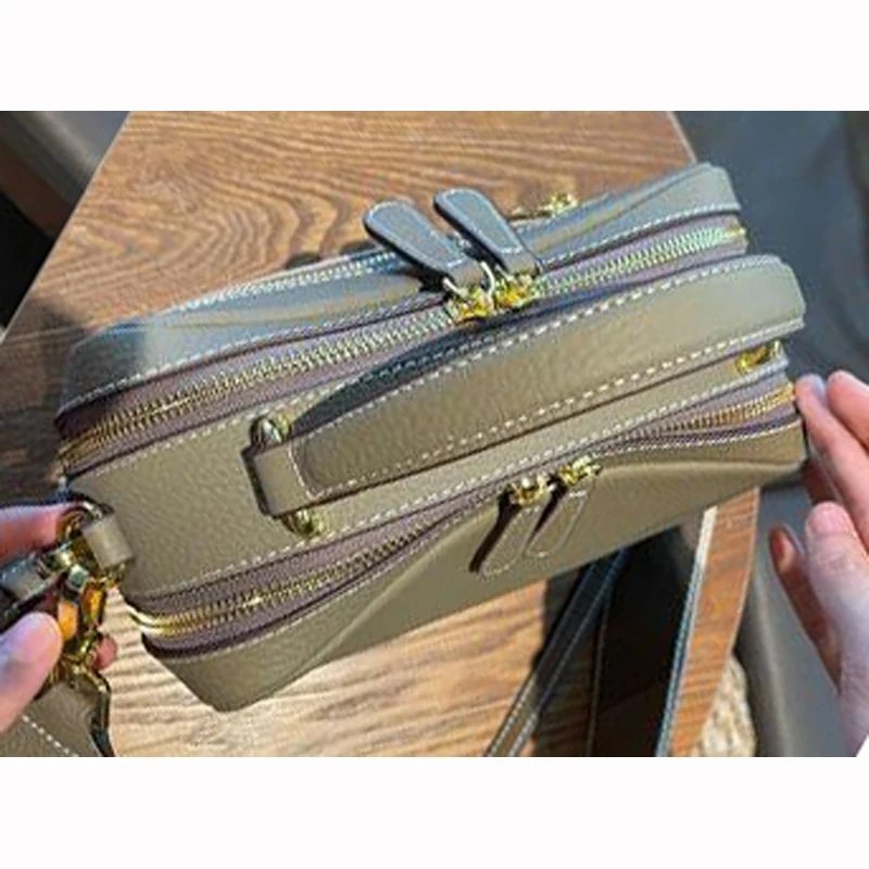 กระเป๋าหนังวัวแท้ TOGO ดีไซน์ Shell สวยหรู พร้อม 2 สายสะพาย! - Image 7