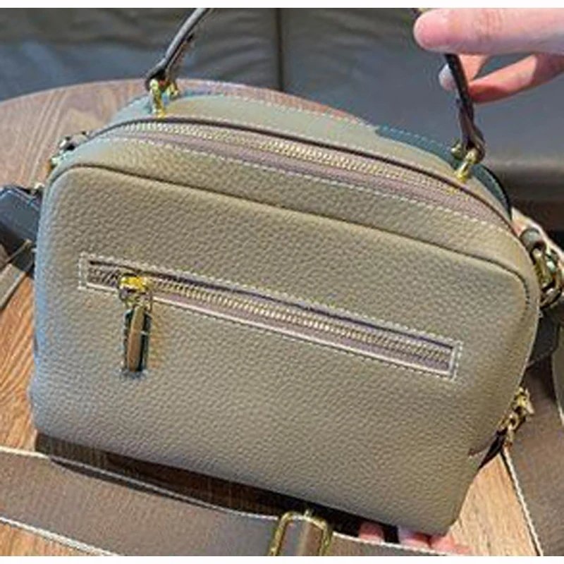 กระเป๋าหนังวัวแท้ TOGO ดีไซน์ Shell สวยหรู พร้อม 2 สายสะพาย! - Image 5