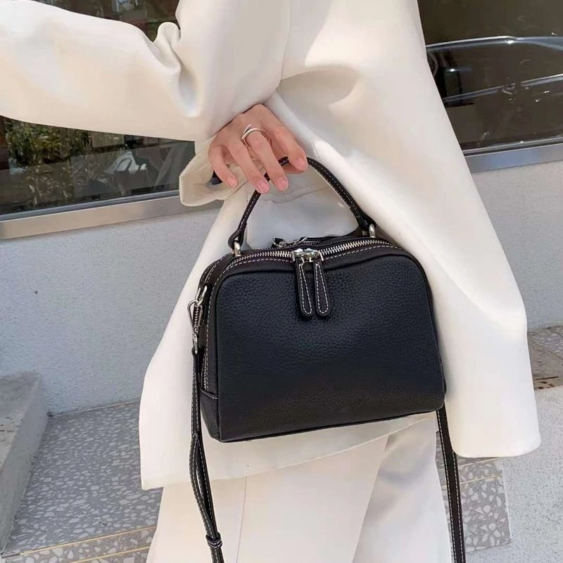 กระเป๋าหนังวัวแท้ TOGO ดีไซน์ Shell สวยหรู พร้อม 2 สายสะพาย! - Image 11