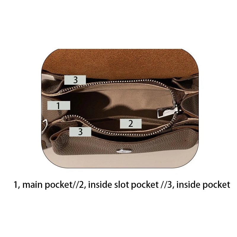 กระเป๋าสะพายข้างหนังวัวแท้ ดีไซน์ Flap สุดเก๋ ขนาดเล็กกะทัดรัด พร้อมลุยทุกวัน! - Image 9