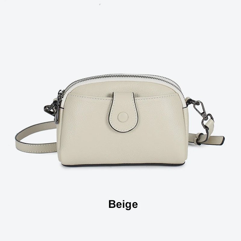 กระเป๋าสะพายข้างหนังวัวแท้ ดีไซน์ Clutches น่ารัก พร้อม 2 ช่องซิป! - Image 6