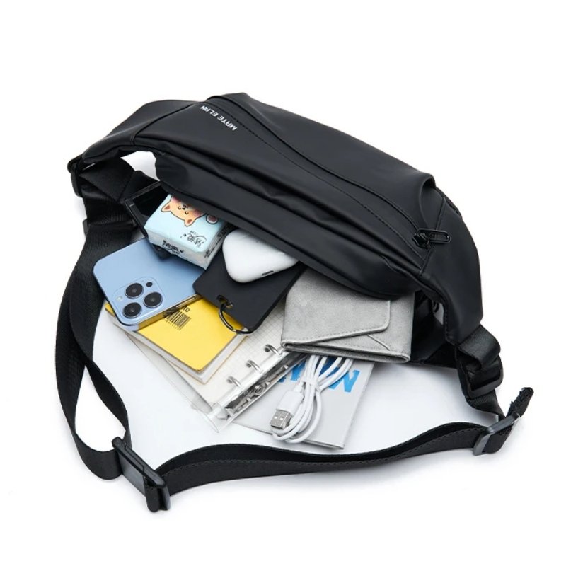 กระเป๋าคาดเอว/คาดอกกันน้ำ ดีไซน์แฟชั่น พร้อมหัวเข็มขัดแม่เหล็ก จุ iPad 7.9 นิ้วได้! - Image 7