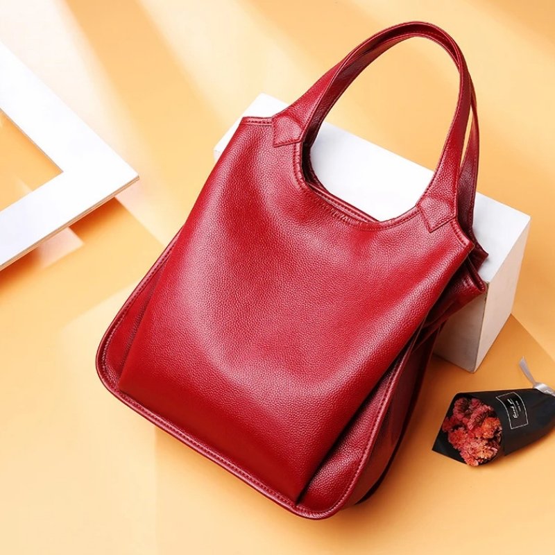 กระเป๋าสะพายหนังวัวแท้ขนาดใหญ่ ดีไซน์แฟชั่น พร้อม 3 ช่องจุใจ! - Image 8