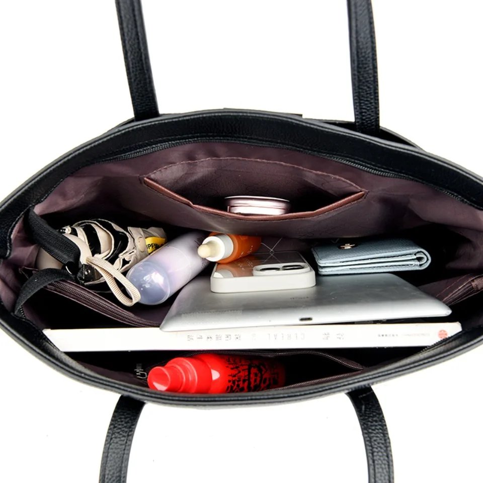 กระเป๋าโท้ทหนัง PU ดีไซน์เรียบหรู ความจุใหญ่ ตอบโจทย์ทุกวันทำงานและการเดินทาง! - Image 6