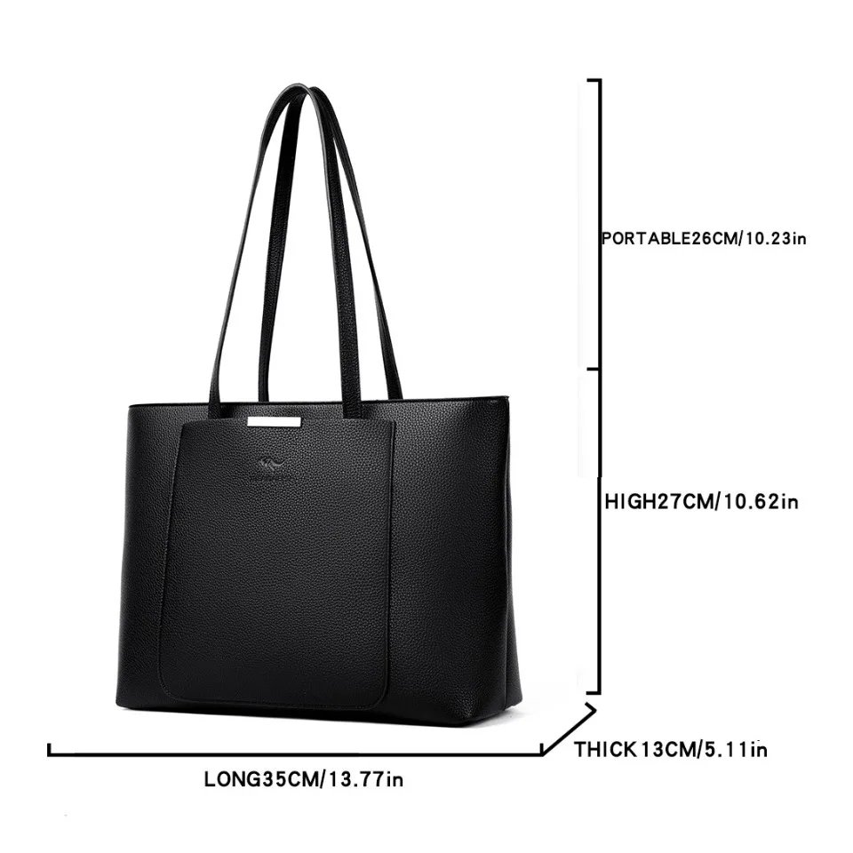 กระเป๋าโท้ทหนัง PU ดีไซน์เรียบหรู ความจุใหญ่ ตอบโจทย์ทุกวันทำงานและการเดินทาง! - Image 5