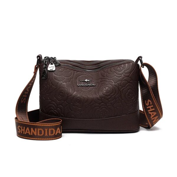 กระเป๋าสะพายข้างหนัง PU พิมพ์ลายดอกไม้ ดีไซน์สวยหรู ความจุเยอะ มอบของขวัญสุดประทับใจ!