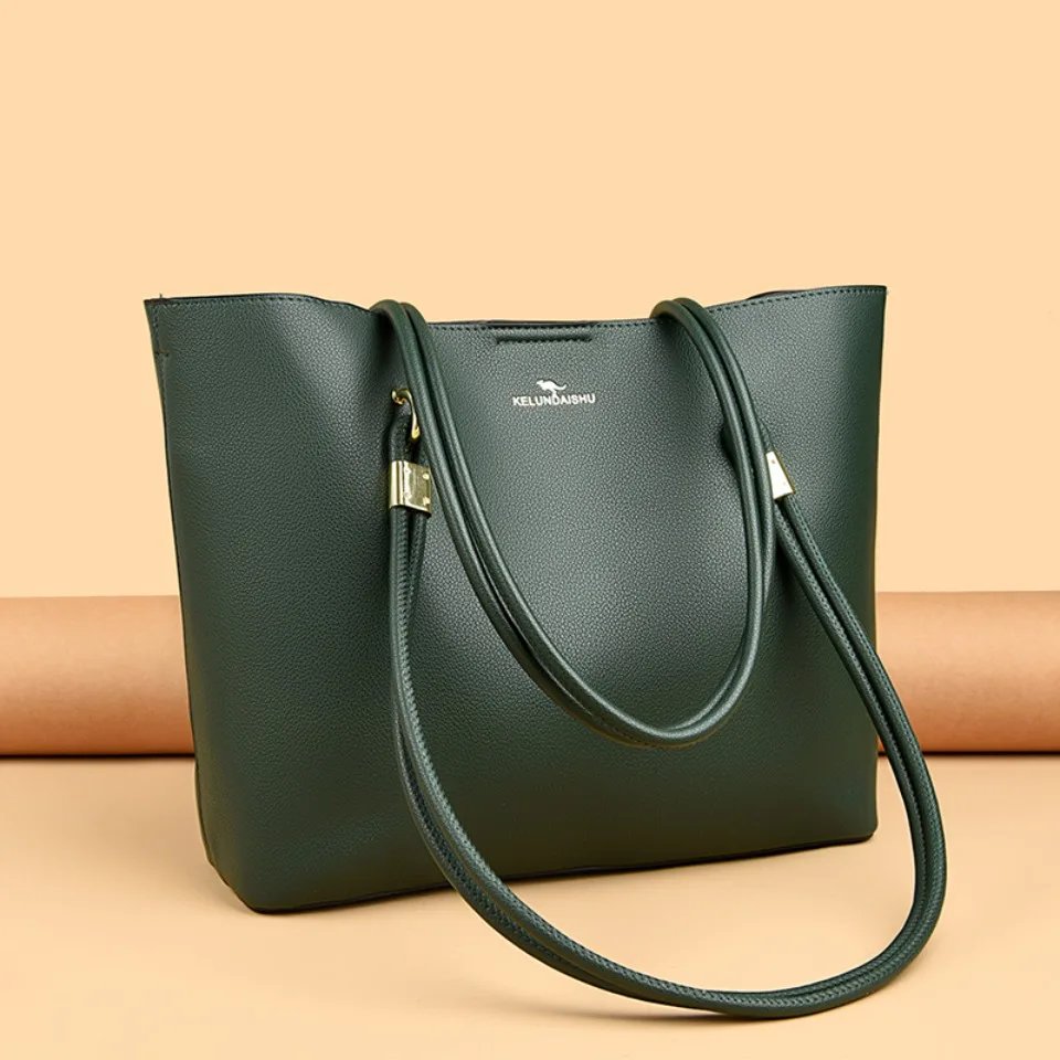 กระเป๋าโท้ทหนัง PU นุ่ม ดีไซน์ 3 ชั้น ความจุใหญ่ สไตล์ลำลอง เหมาะสำหรับทุกวันทำงานและเดินทาง! - Image 13