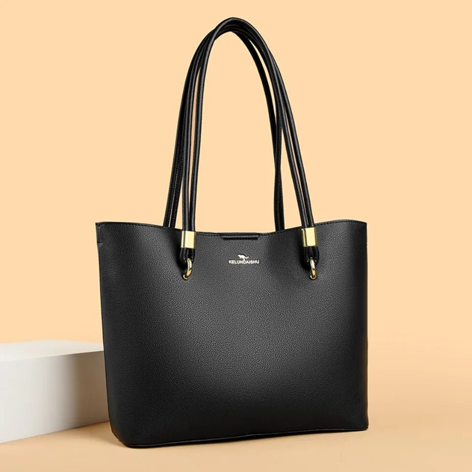 กระเป๋าโท้ทหนัง PU นุ่ม ดีไซน์ 3 ชั้น ความจุใหญ่ สไตล์ลำลอง เหมาะสำหรับทุกวันทำงานและเดินทาง! - Image 17