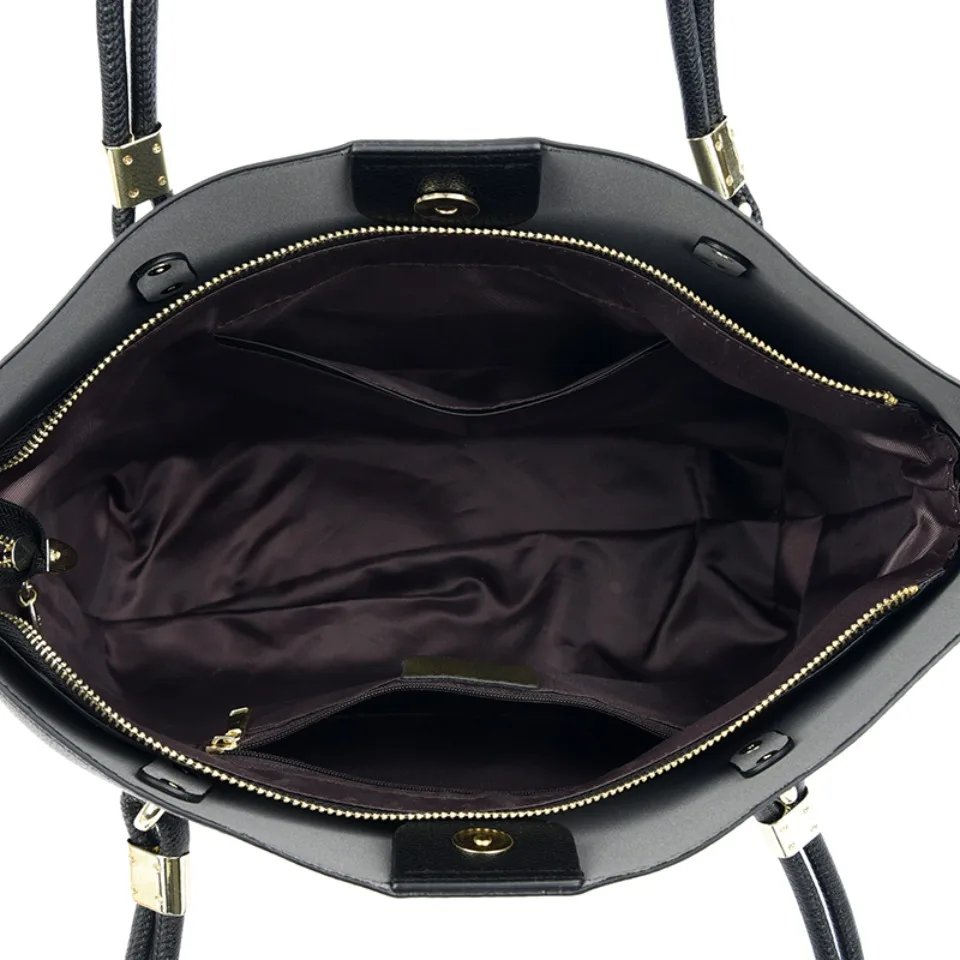 กระเป๋าโท้ทหนัง PU นุ่ม ดีไซน์ 3 ชั้น ความจุใหญ่ สไตล์ลำลอง เหมาะสำหรับทุกวันทำงานและเดินทาง! - Image 7