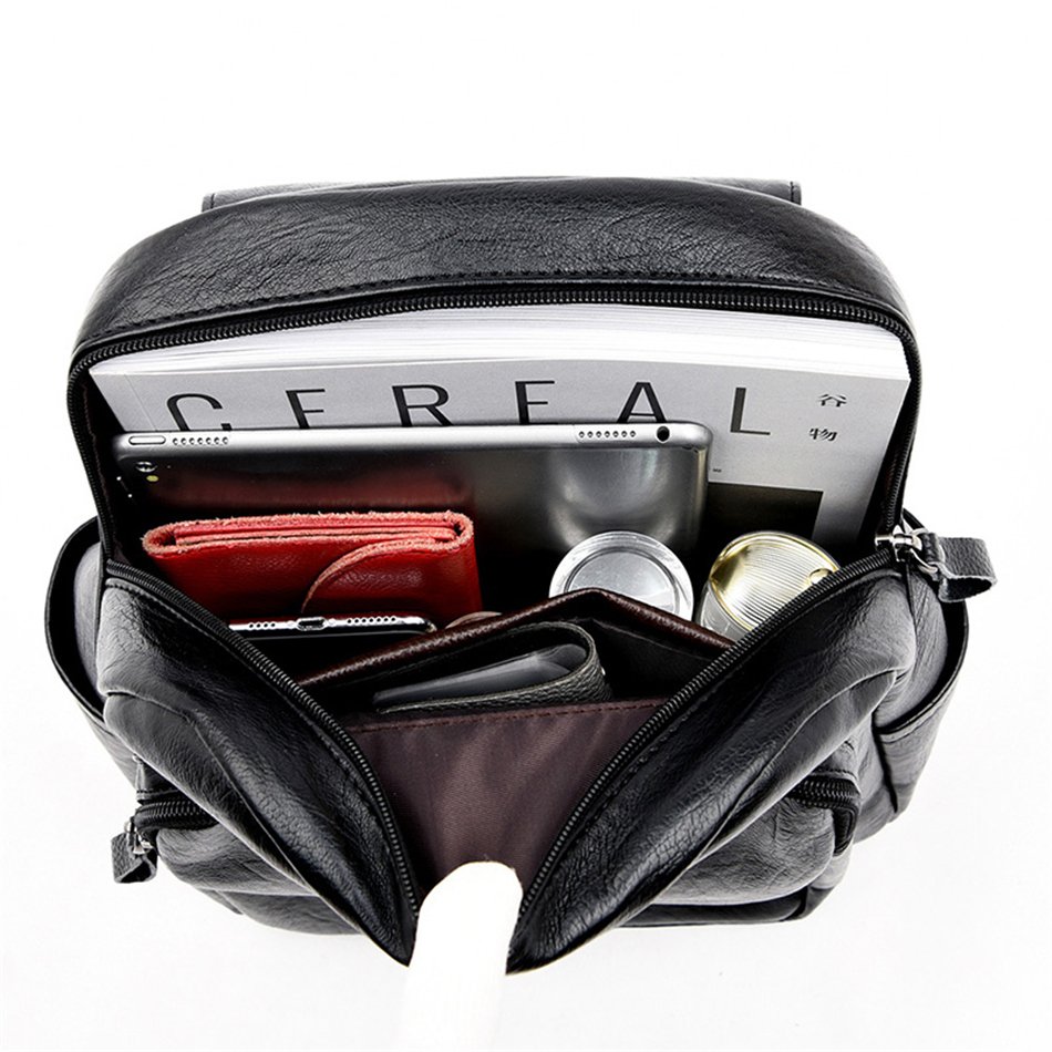 กระเป๋าเป้สะพายหลังหนัง PU สไตล์ Softback ความจุ 20-35 ลิตร ดีไซน์นูนสวย เหมาะสำหรับทุกการเดินทาง! - Image 15