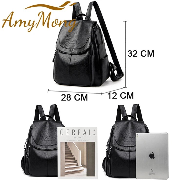 กระเป๋าเป้สะพายหลังหนัง PU สไตล์ Softback ความจุ 20-35 ลิตร ดีไซน์นูนสวย เหมาะสำหรับทุกการเดินทาง! - Image 14