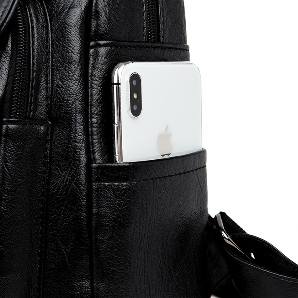 กระเป๋าเป้สะพายหลังหนัง PU สไตล์ Softback ความจุ 20-35 ลิตร ดีไซน์นูนสวย เหมาะสำหรับทุกการเดินทาง! - Image 7