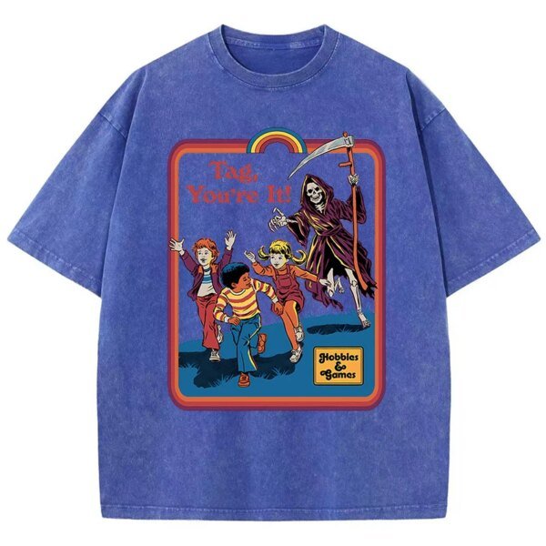 เสื้อยืดผ้าฝ้ายสไตล์วินเทจ พิมพ์ลาย "Chase Me From Behind" สุดแนว ใส่สบาย ระบายอากาศดีเยี่ยม พร้อมเติมเต็มลุคแคชชวลให้ไม่ซ้ำใคร