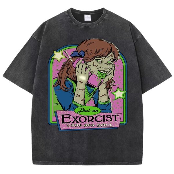 เสื้อยืดผ้าฝ้ายลาย "สาวซอมบี้กำลังโทรศัพท์" สุดแนว สไตล์วินเทจ ใส่สบาย ระบายอากาศดีเยี่ยม พร้อมเติมเต็มลุคให้โดดเด่นไม่ซ้ำใคร