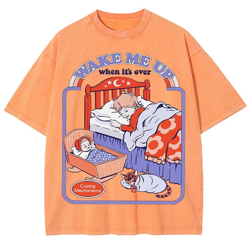 เสื้อยืดผ้าฝ้ายลาย "Wake Me Up" สไตล์ฮิปฮอปสุดเท่ ใส่สบาย ระบายอากาศดีเยี่ยม พร้อมเติมเต็มลุคแคชชวลให้โดดเด่นไม่ซ้ำใคร