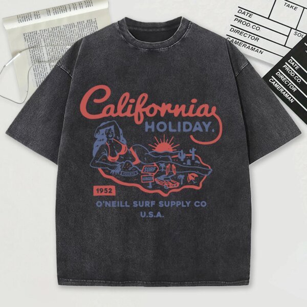 เสื้อยืดสไตล์วินเทจผ้าฝ้าย 100% พิมพ์ลาย "O'Neill Surf Supply USA" สวมใส่สบาย ระบายอากาศดี เหมาะสำหรับผู้ที่รักการโต้คลื่นและสไตล์แคลิฟอร์เนีย