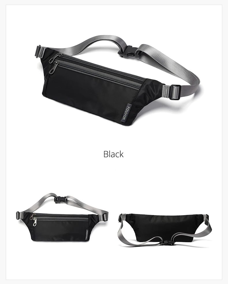 Fouvor เอวเล็กแพ็ค 2025 ผ้าใบไนลอนกันน้ํา Fanny Pack กีฬาสบายๆคุณภาพสูง Crossbody กระเป๋า Unisex 2750-01