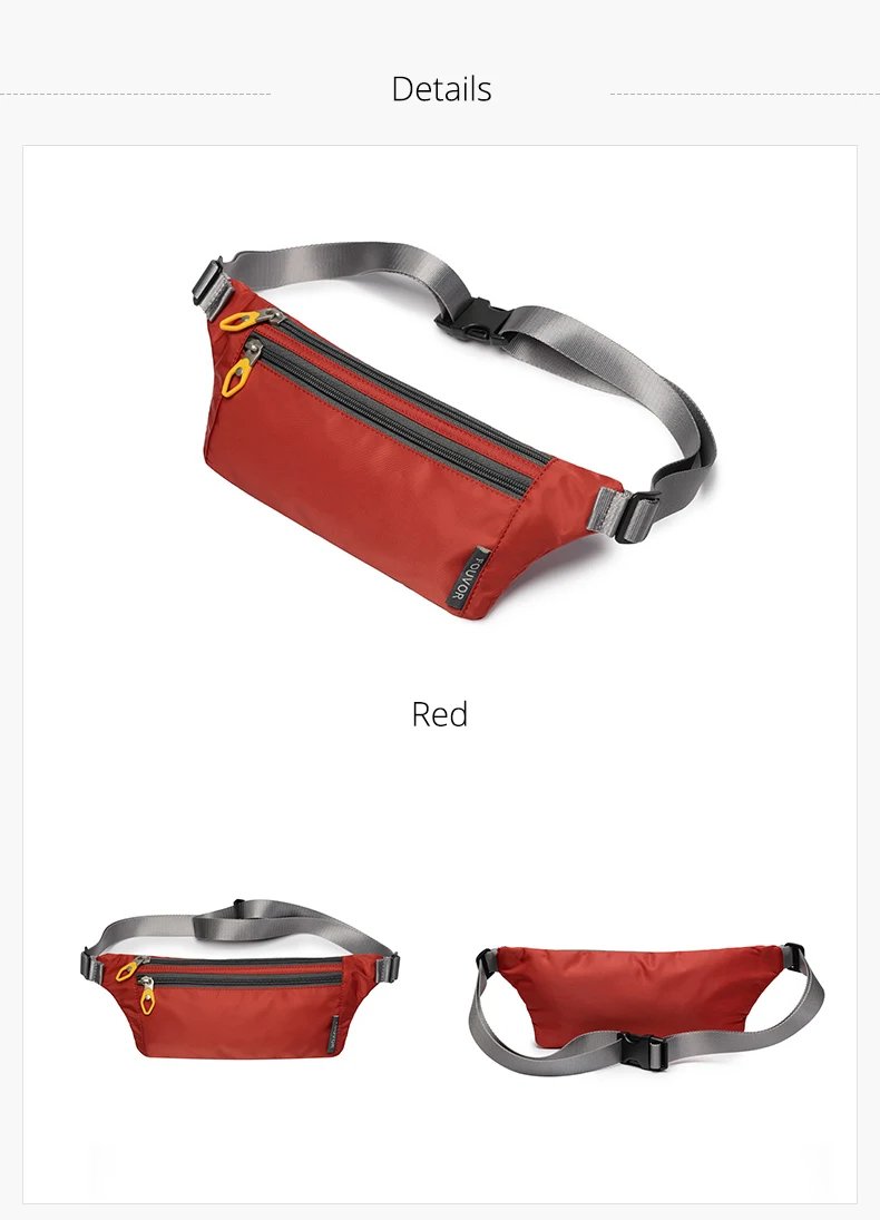 Fouvor เอวเล็กแพ็ค 2025 ผ้าใบไนลอนกันน้ํา Fanny Pack กีฬาสบายๆคุณภาพสูง Crossbody กระเป๋า Unisex 2750-01
