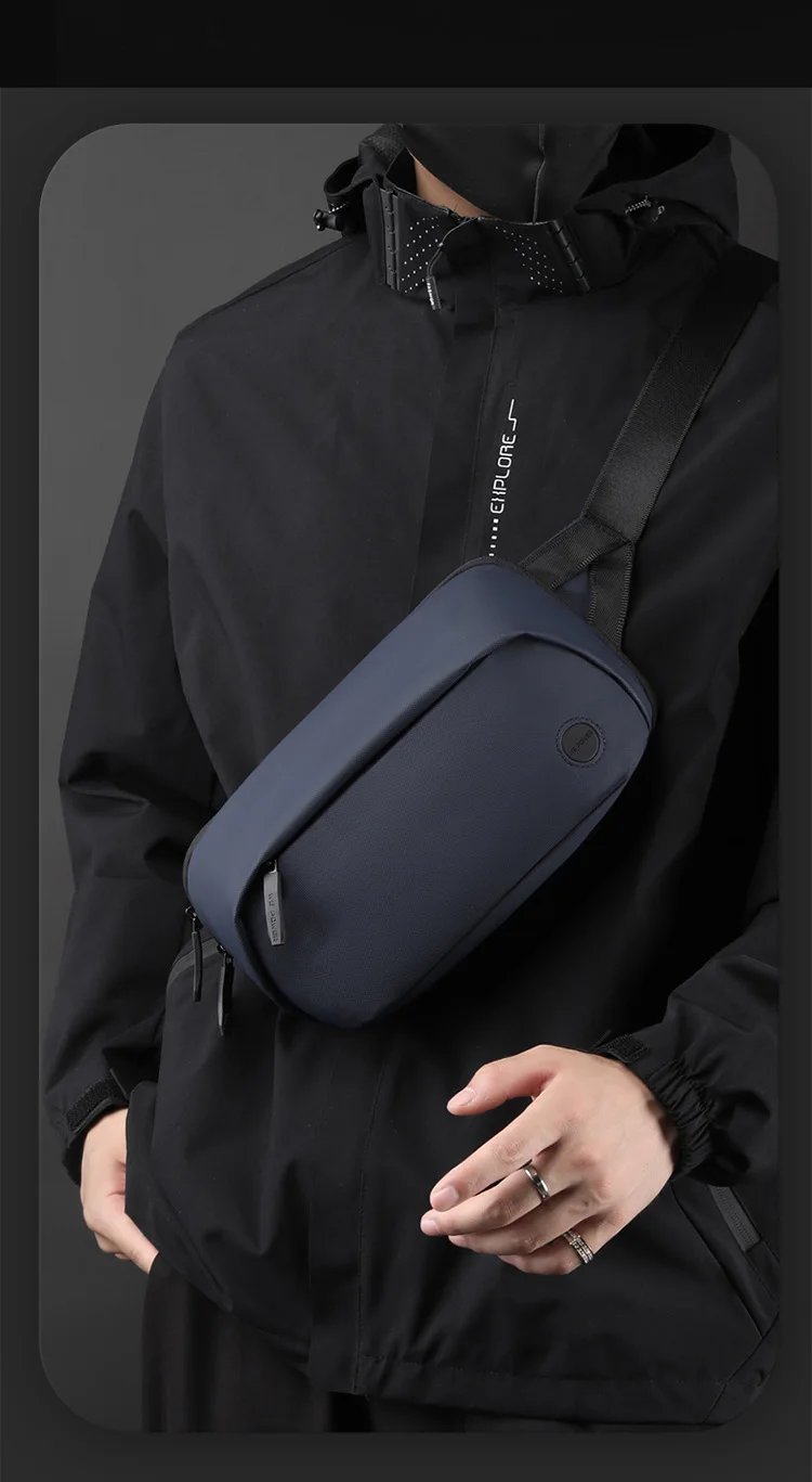 ใหม่ผู้ชายแฟชั่นและลําลองกระเป๋าขนาดใหญ่ความจุ PU ฟิล์มเอวกระเป๋ากลางแจ้งกระเป๋าสะพายข้าง