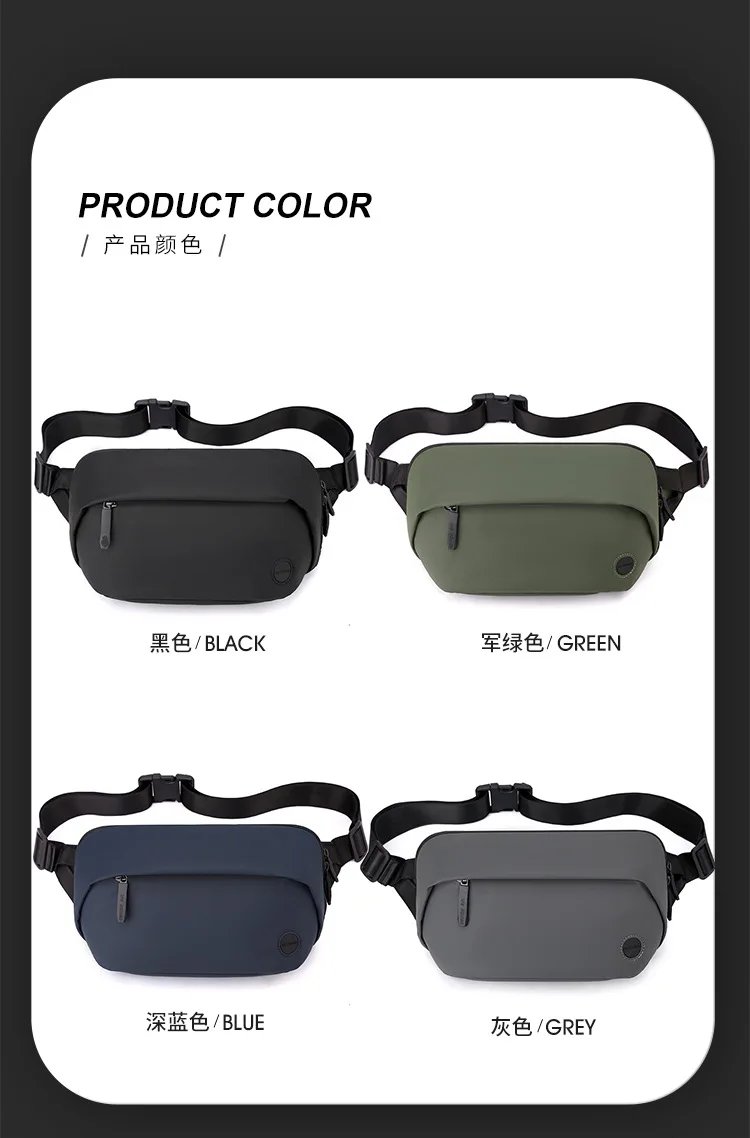 ใหม่ผู้ชายแฟชั่นและลําลองกระเป๋าขนาดใหญ่ความจุ PU ฟิล์มเอวกระเป๋ากลางแจ้งกระเป๋าสะพายข้าง