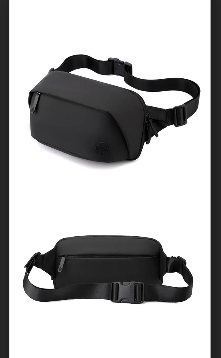 ใหม่ผู้ชายแฟชั่นและลําลองกระเป๋าขนาดใหญ่ความจุ PU ฟิล์มเอวกระเป๋ากลางแจ้งกระเป๋าสะพายข้าง