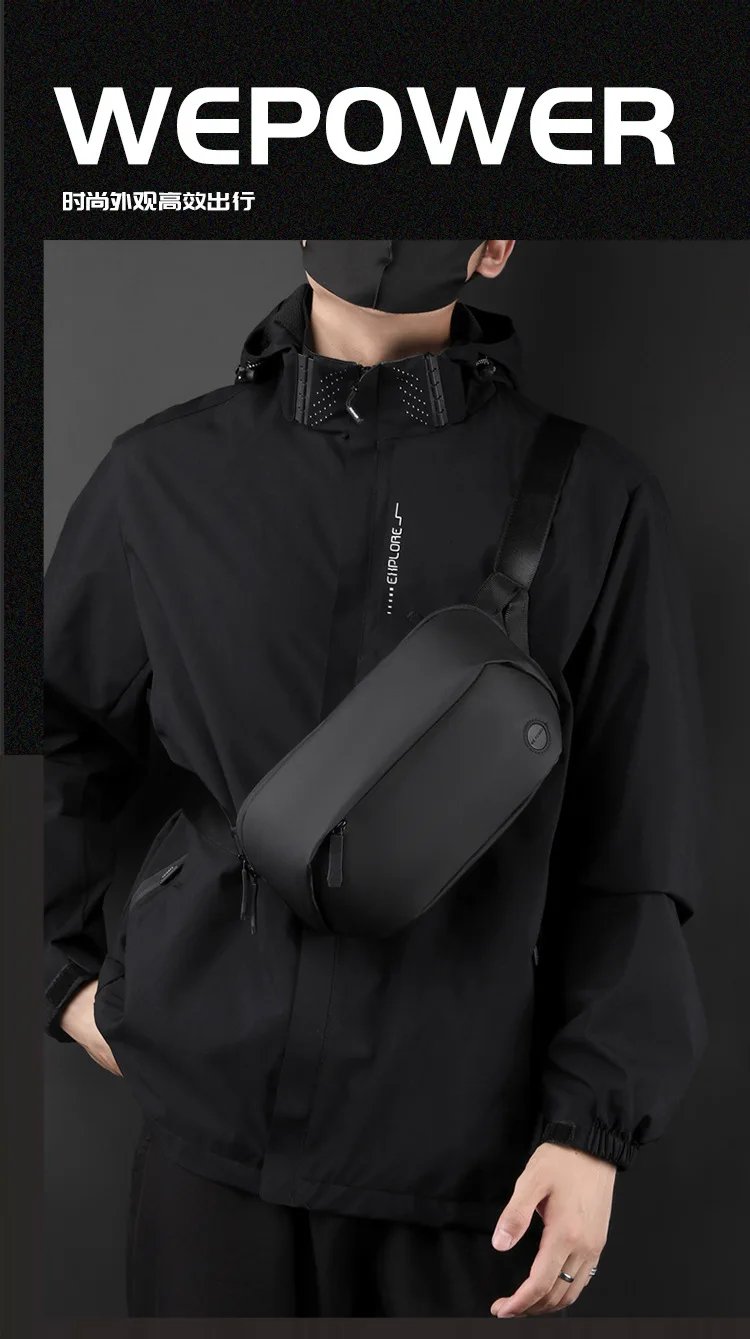 ใหม่ผู้ชายแฟชั่นและลําลองกระเป๋าขนาดใหญ่ความจุ PU ฟิล์มเอวกระเป๋ากลางแจ้งกระเป๋าสะพายข้าง