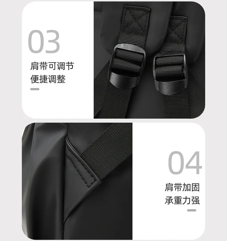 ผู้ชาย PU ฟิล์มกระเป๋าเป้สะพายหลังธุรกิจท่องเที่ยวแบบพกพาเดินทางไปทํางานกระเป๋าเป้สะพายหลัง High-end กันน้ําคอมพิวเตอร์กระเป๋านักเรียน