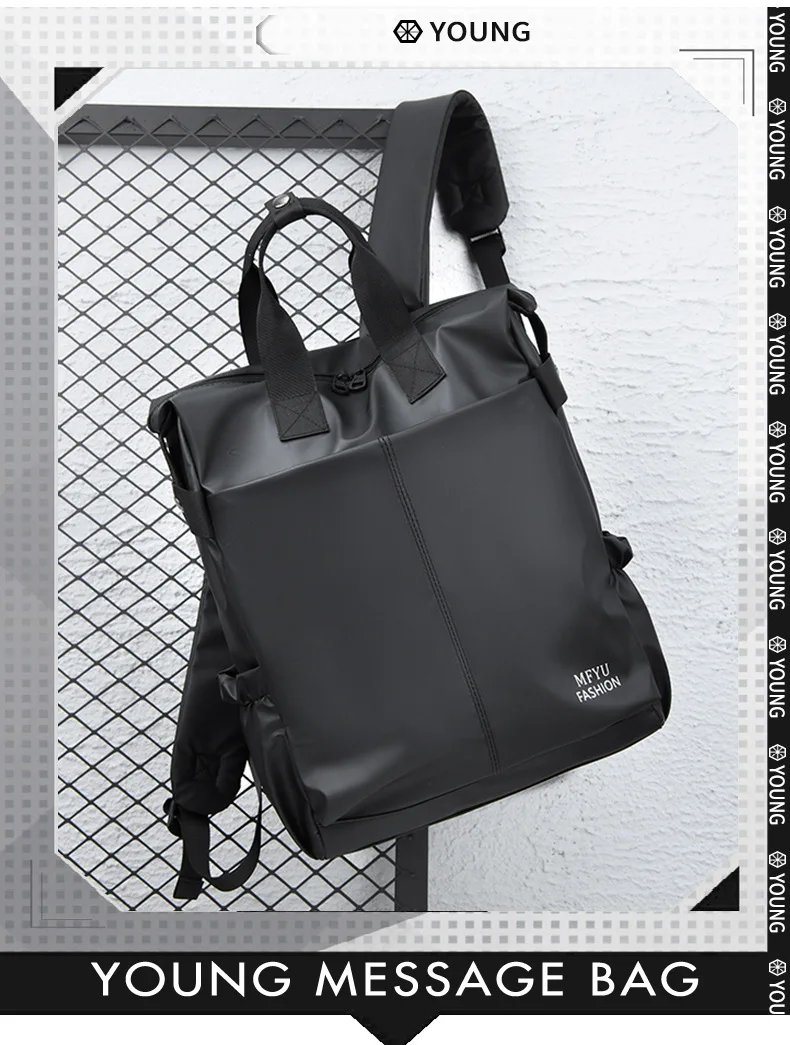 ผู้ชาย PU ฟิล์มกระเป๋าเป้สะพายหลังธุรกิจท่องเที่ยวแบบพกพาเดินทางไปทํางานกระเป๋าเป้สะพายหลัง High-end กันน้ําคอมพิวเตอร์กระเป๋านักเรียน