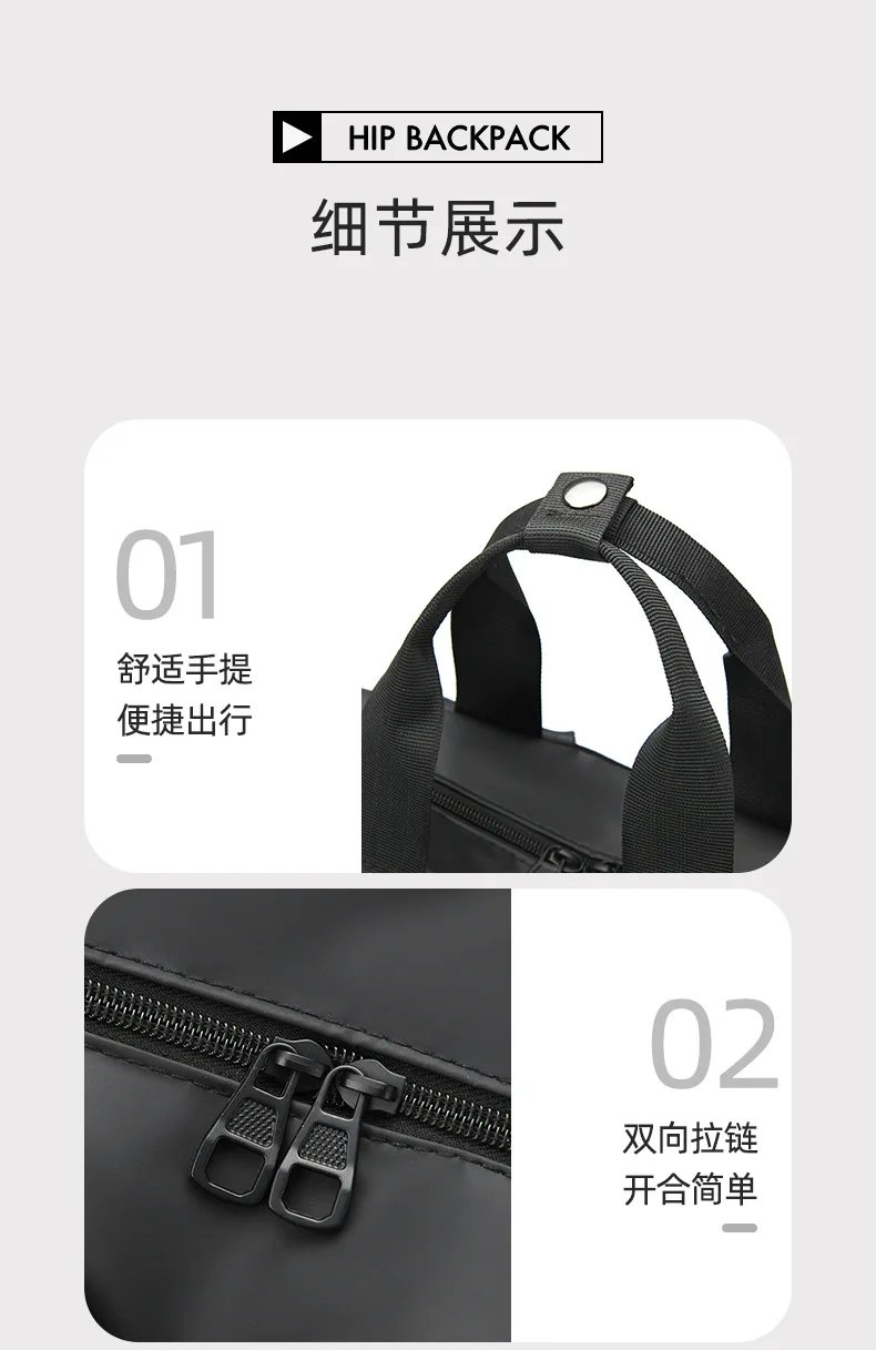 ผู้ชาย PU ฟิล์มกระเป๋าเป้สะพายหลังธุรกิจท่องเที่ยวแบบพกพาเดินทางไปทํางานกระเป๋าเป้สะพายหลัง High-end กันน้ําคอมพิวเตอร์กระเป๋านักเรียน