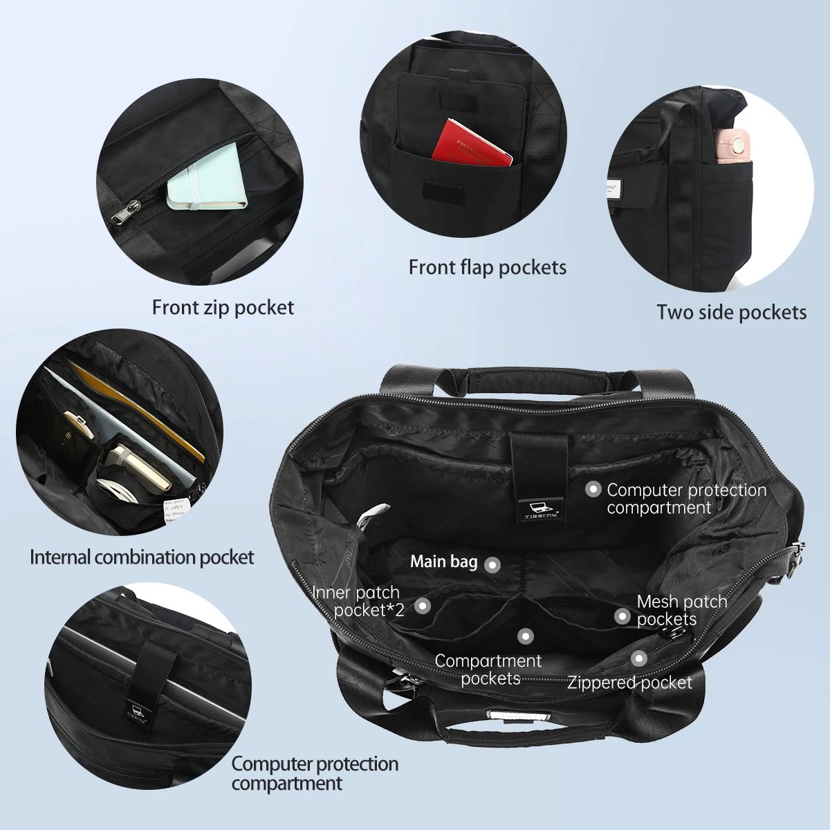Tigernu กระเป๋าเป้สะพายหลังกระเป๋าผู้หญิงแฟชั่นกระเป๋าสะพายกระเป๋าถือสําหรับสาวสลิงกระเป๋ากระเป๋าเป้สะพายหลังหญิงสําหรับเดินทางสําหรับโรงเรียนกระเป๋าเป้สะพายหลัง - Image 6