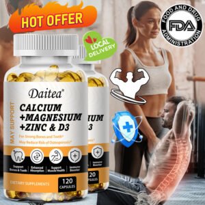 Calcium, Magnesium, Zinc + Vitamin D3 for Bone and Muscle Health, Joint Dietary Supplement