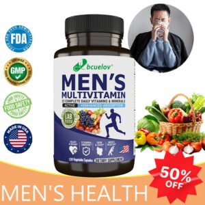 Men's Multivitamin Supplement for Cardiovascular Health, Brain and Nervous System Bone Health and Overall Health, 120 Capsules