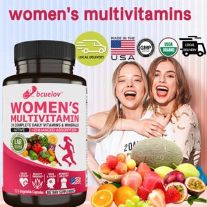 bcuelov women's multivitamin supplement for overall health, energy and metabolism, supports brain function, mood, female reproductive health